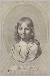 Buste de Jésus enfant dans un ovale