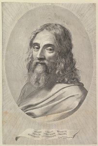 Buste de saint Joseph dans un cadre ovale - Claude Mellan