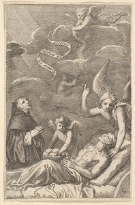 Saint Nicolas priant pour un homme mourant - Claude Mellan