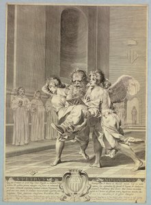 Saint Pierre Nolasque porté aux offices par des anges - Claude Mellan