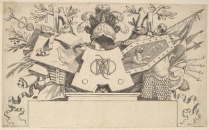 Trophée avec monogramme contenant les lettres de LEONARDOS, 1651