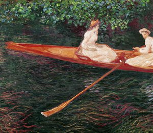 En bateau sur la rivière Epte, vers 1889-1890