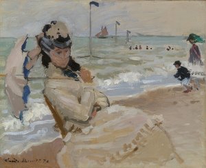 Camille sur la plage de Trouville. 1870 - Claude Monet