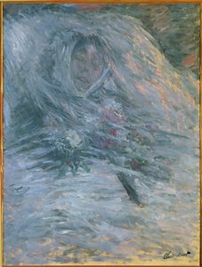 Camille sur son lit de mort (oil on canvas) - Claude Monet