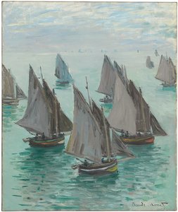 Bateaux de Pêche, Mer Calme, 1868