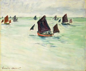 Bateaux de pêche à la grande Pourville, 1882