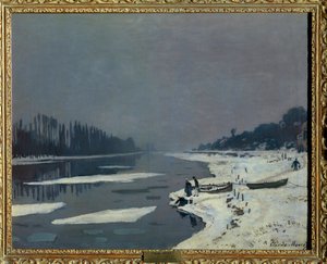 Glaçons sur la Seine à Bougival, Yvelines