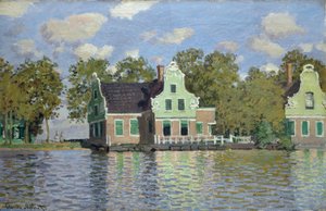 Maisons sur la rive de la rivière Zaan - Claude Monet