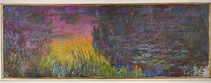 Les Nympheas, soleil couchant (oil on canvas) - Claude Monet