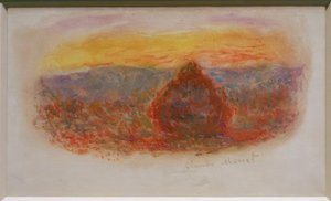 Meule, soleil couchant - Claude Monet