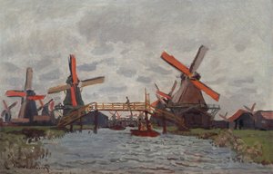Moulins à Westzijderveld près de Zaandam - Claude Monet