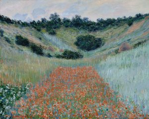 Champ de coquelicots dans un creux près de Giverny