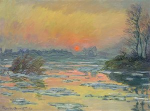 Coucher de soleil sur la Seine. 1880