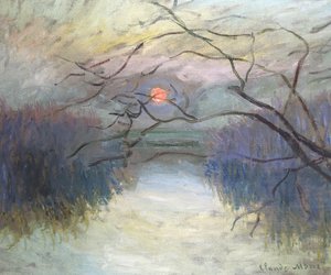 Coucher de soleil sur la Seine à Vétheuil