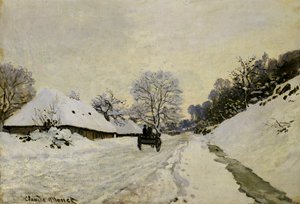 La Charrette, ou Route sous la neige à Honfleur, 1865 - Claude Monet
