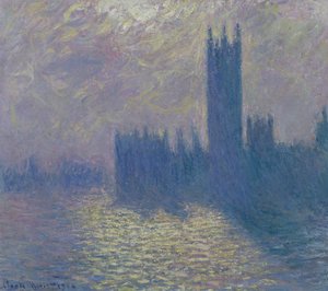 Les Chambres du Parlement, ciel orageux, 1904