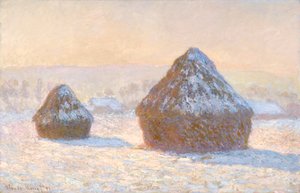 Meules de blé, effet de neige, matin