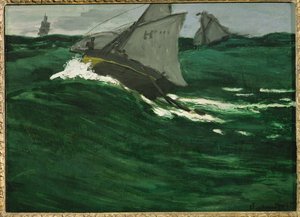 vague verte (peinture sur toile) - Claude Monet