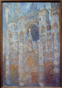 La cathédrale de Rouen, le portail au soleil matinal, harmonie en bleu - Claude Monet