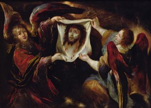Deux anges présentant le Saint Visage