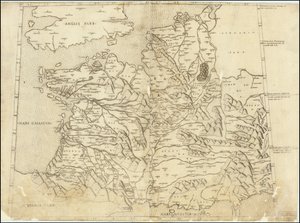 1507 Carte ptolémaïque de la France - Claudius Ptolemy