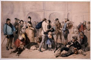 Foule dans le hall de la Gare de Lyon par Andrieux - Clément Auguste Andrieux