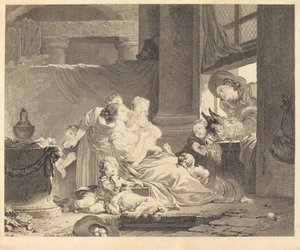 La famille du fermier - Clément Pierre Marillier and Antoine Louis Romanet after Jean Honoré Fragonard