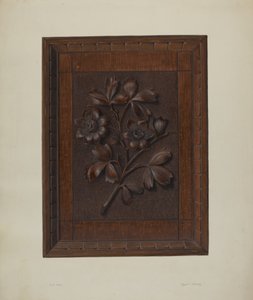 Panneau en bois sculpté - Clyde L. Cheney