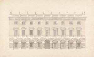 Maison de ville non identifiée : élévation de la façade - Colen Campbell