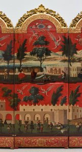 Biombo avec vues de Mexico - Colonial Spanish