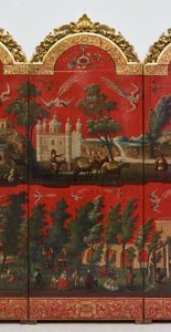 Biombo avec vues de Mexico - Colonial Spanish