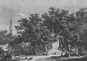 Vue près de la ville de Damas, gravée par Heath