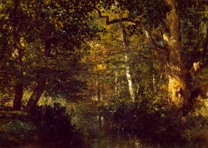 Ruisseau dans la forêt, par Constant Troyon (1810-1865)