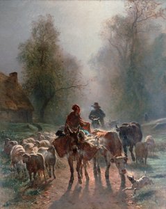 En route vers le marché - Constant Troyon