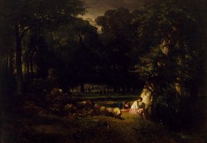 Les baigneurs (Clairière dans la forêt) - Constant Troyon