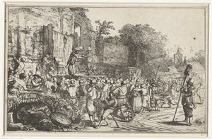 Fête de village avec deux charlatans