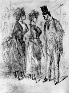 Au Promenoir, 19ème siècle, 1930 - Constantin Guys