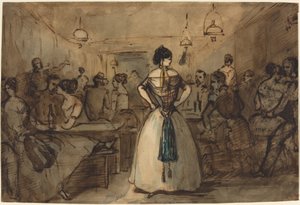 Officiers et courtisanes dans un intérieur - Constantin Guys