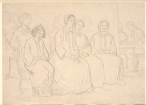 Chez les Hages pendant une conférence de Høyen - Constantin Hansen