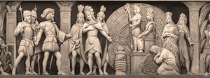 Cortez et Montezuma au temple mexicain, la frise dans la rotonde du Capitole des États-Unis, 186
