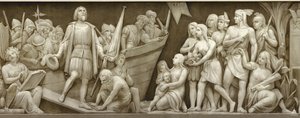 Débarquement de Christophe Colomb Le frise dans la rotonde du Capitole des États-Unis, 1860-1873