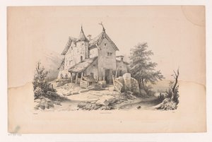Figures priant dans un paysage