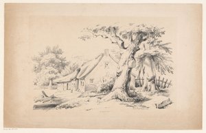 Ferme et deux arbres (Le Paysage)
