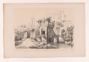 Pont avec une tour couverte de végétation (Het Landschap)