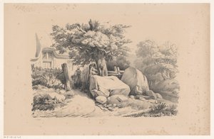Paysage avec portail d