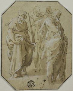 Saint Paul et trois autres personnages debout - Conte Antonio Maria Zanetti the Elder