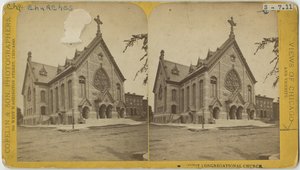 Stéréographe de la First Congregational Church, Chicago, c.1870