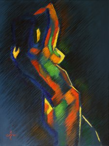 Figure abstraite colorée - Corné Akkers