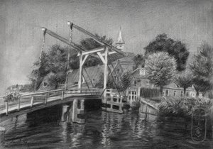 Esquisse du pont sur le canal néerlandais