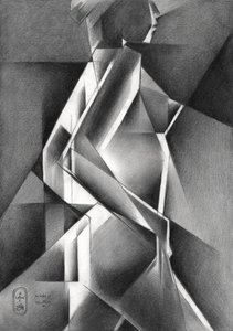 Figure cubiste dynamique - Corné Akkers